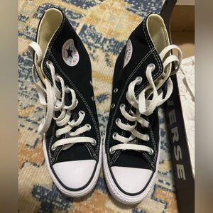 Converse Women Black and White High-Top Sneakers